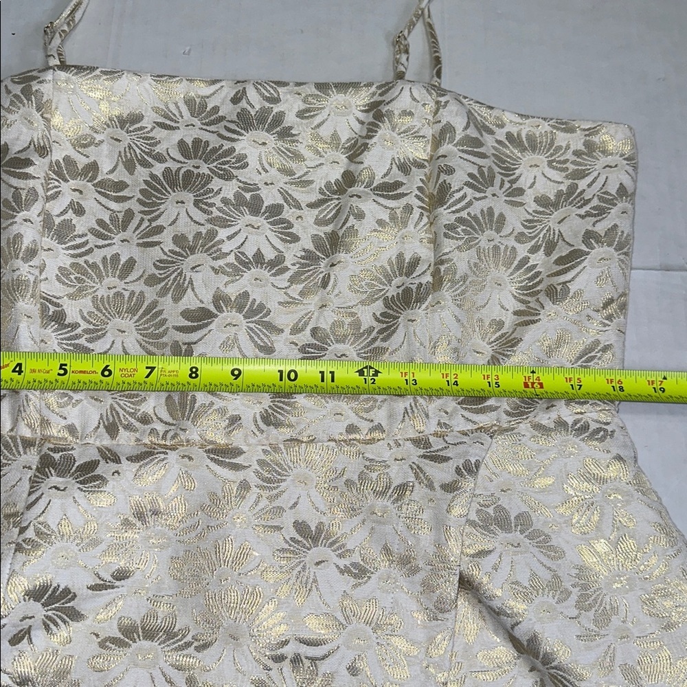 Altar'd State Ivory Gold Floral Romper Sleeveless Size XXL NWT Holiday Festival - Picture 11 of 16
